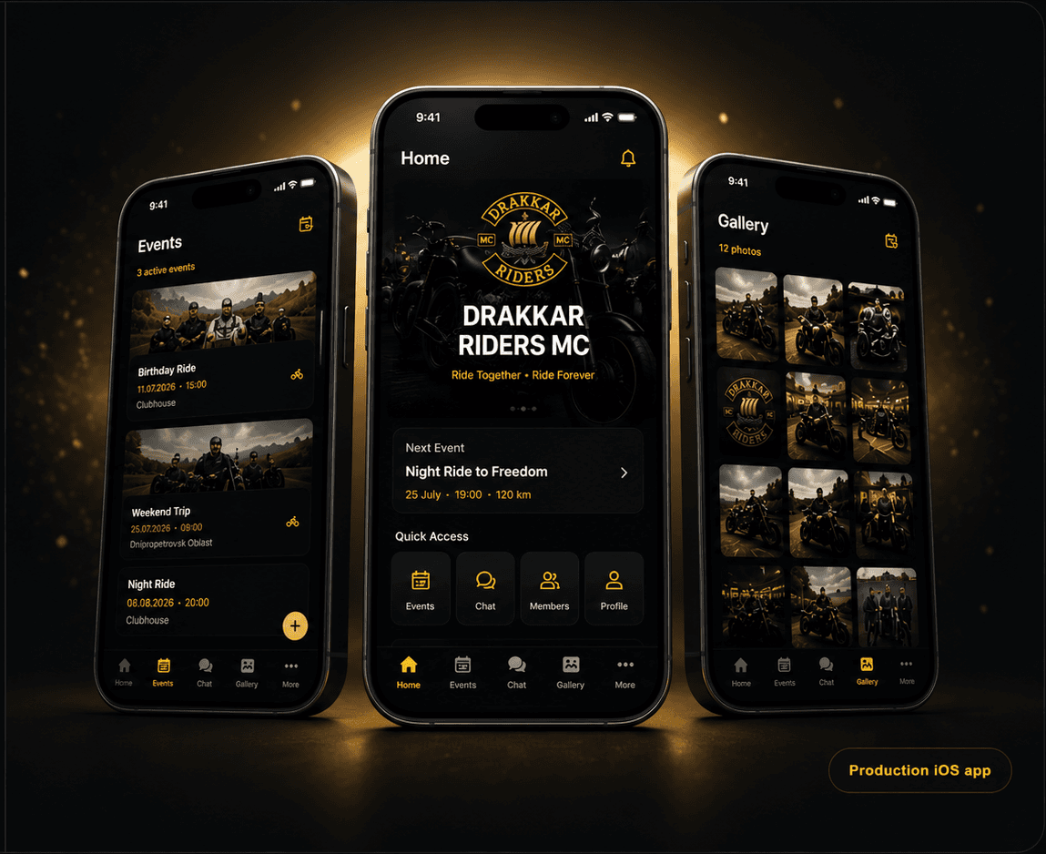 Презентація iOS-застосунку Drakkar Riders MC